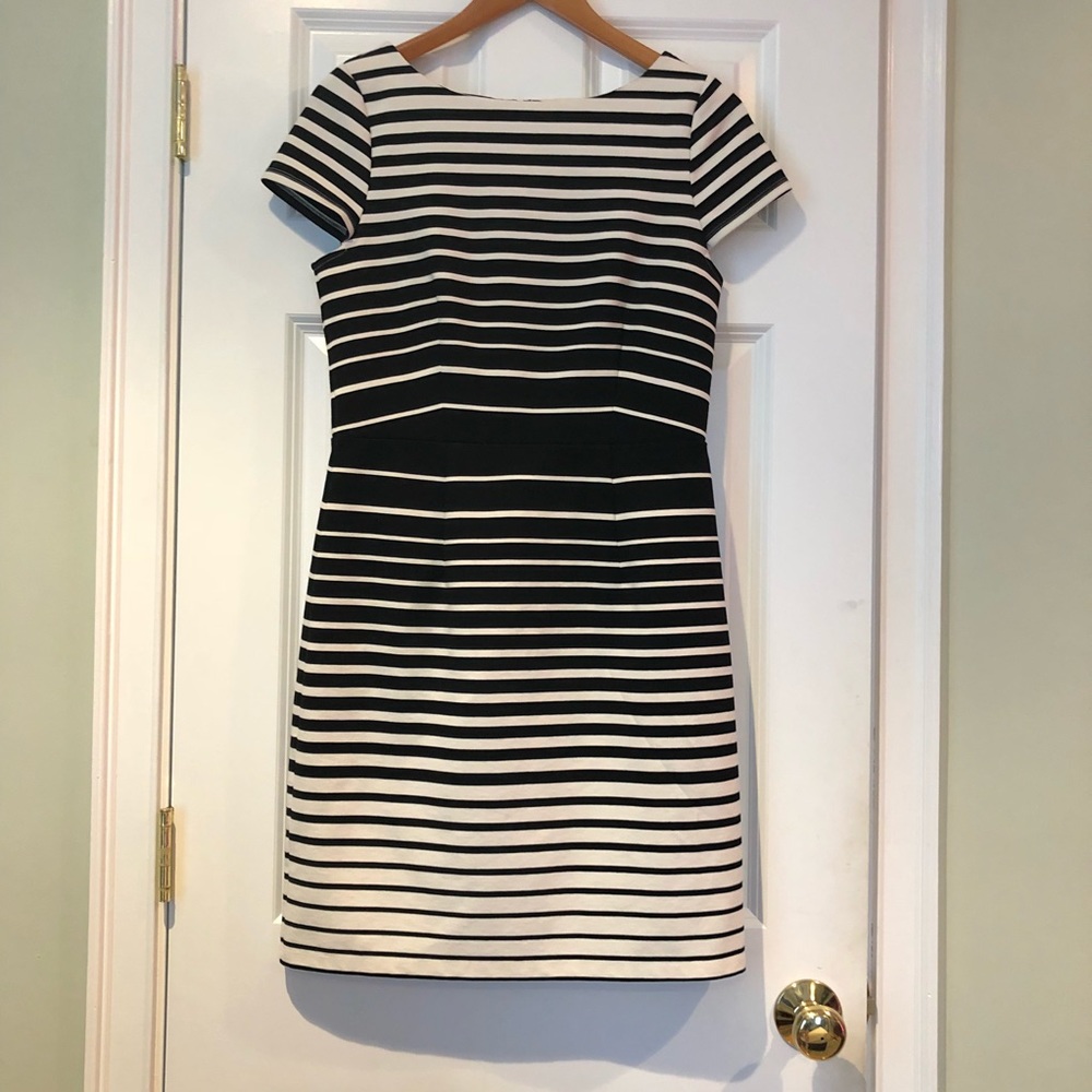 Loft Black & White Striped Dress